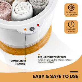 20L Portable Bucket Style Towel Warmer Luxury Towel Heater with Fragrance Holder and Auto Shut Off for Bathroom