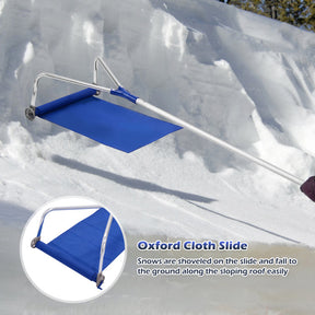 21 Feet Adjustable Aluminium Roof Snow Removal Rake with Wheels and Oxford Slide