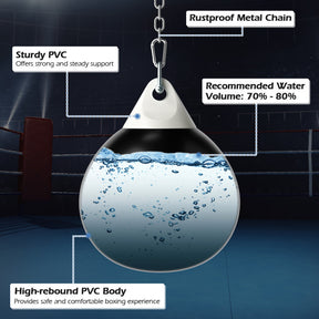 21 Inch Water Punching Bag with Adjustable Metal Chain and Accessories