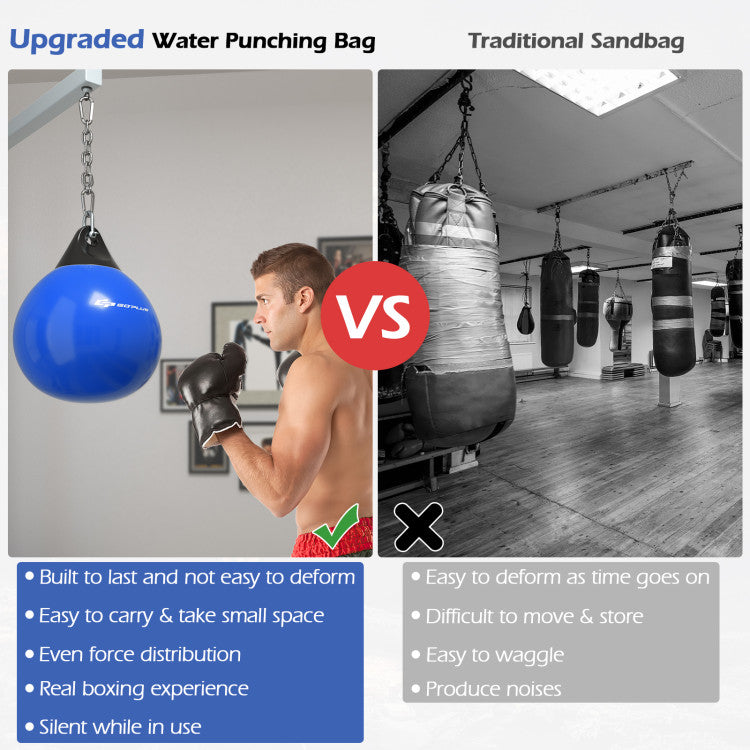 21 Inch Water Punching Bag with Adjustable Metal Chain and Accessories