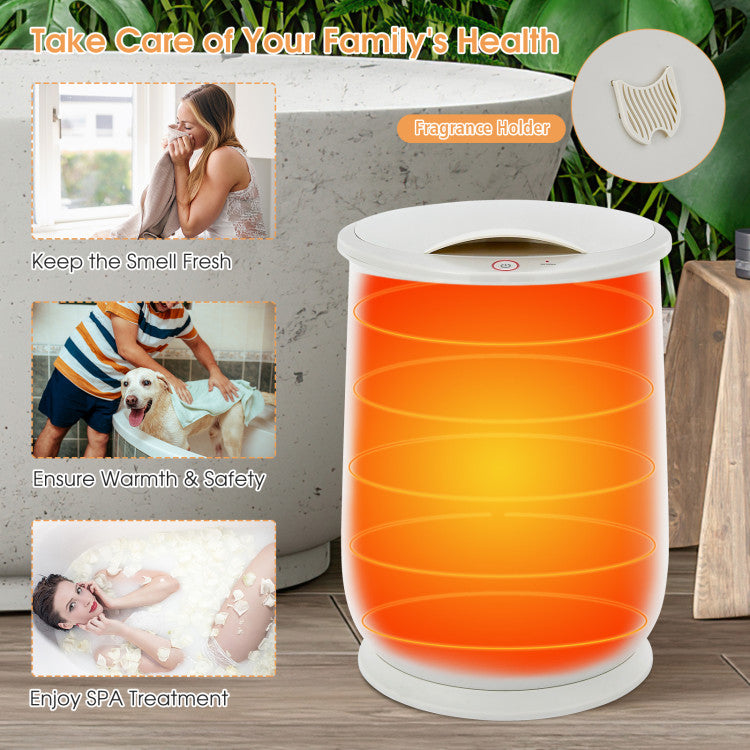 21L Portable Towel Warmer Bucket Spa Hot Towel Heater with Auto Shut off and Fragrance Holder for Bathroom