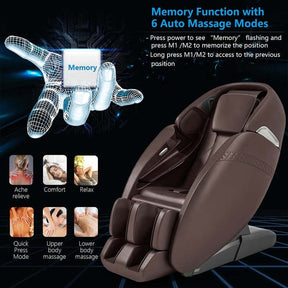SL Track Full Body Massage Chair, Zero Gravity Massage Recliner with Negative Ion Generators