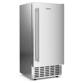 80Lbs/24H Commercial Ice Maker Stainless Steel Under Counter Nugget Ice Maker Machine with 24H Timer, Self-Cleaning and Storage Slot