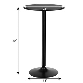 Hikidspace 24-Inch Modern Round Cocktail Table Coffee Table with Metal Base and MDF Top