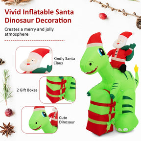 250 CM Christmas Inflatables Lighted Santa Claus Dinosaur Decoration