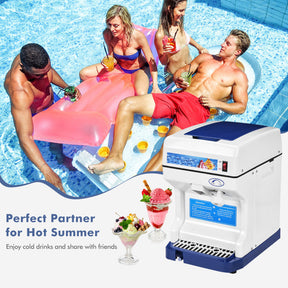 265LBS/H Electric Tabletop Ice Crusher Shaver Snow Cone Maker Machine with Drip Tray and Low Noise