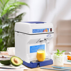 265LBS/H Electric Tabletop Ice Crusher Shaver Snow Cone Maker Machine with Drip Tray and Low Noise