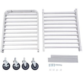 26 x 20 x 70 Inch 20-Tier Commercial Bakery Racks Aluminum Pan Rolling Trolley Storage Rack with Brake Wheels