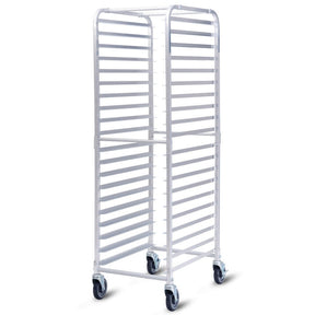 26 x 20 x 70 Inch 20-Tier Commercial Bakery Racks Aluminum Pan Rolling Trolley Storage Rack with Brake Wheels