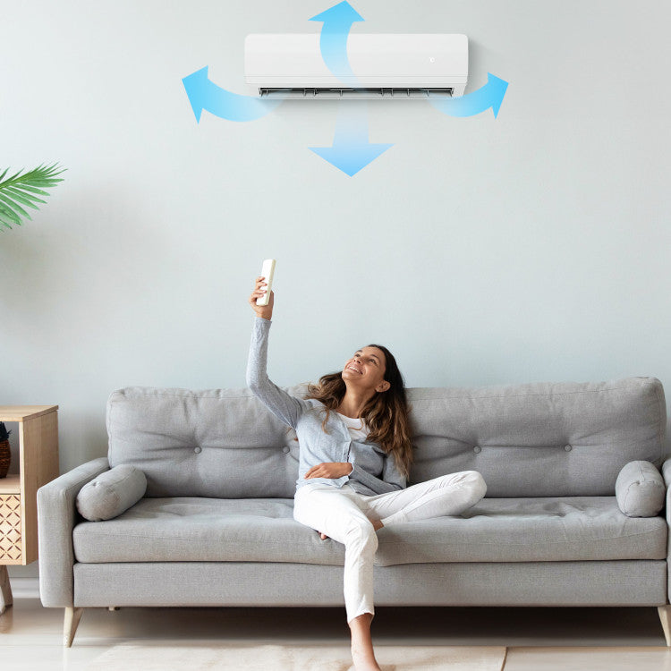27000 BTU 2 Zone Mini Split Air Conditioner 19 SEER2 Wifi Enabled Ductless Wall Mounted Inverter AC Unit with Remote Control and 24H Timer