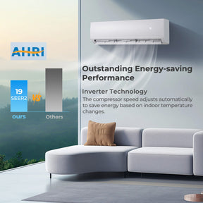 27000 BTU 3 Zone Mini Split Air Conditioner 19 SEER2 Wifi Enabled Ductless Wall Mounted Inverter AC Unit with 24h Timer and Heat Pump