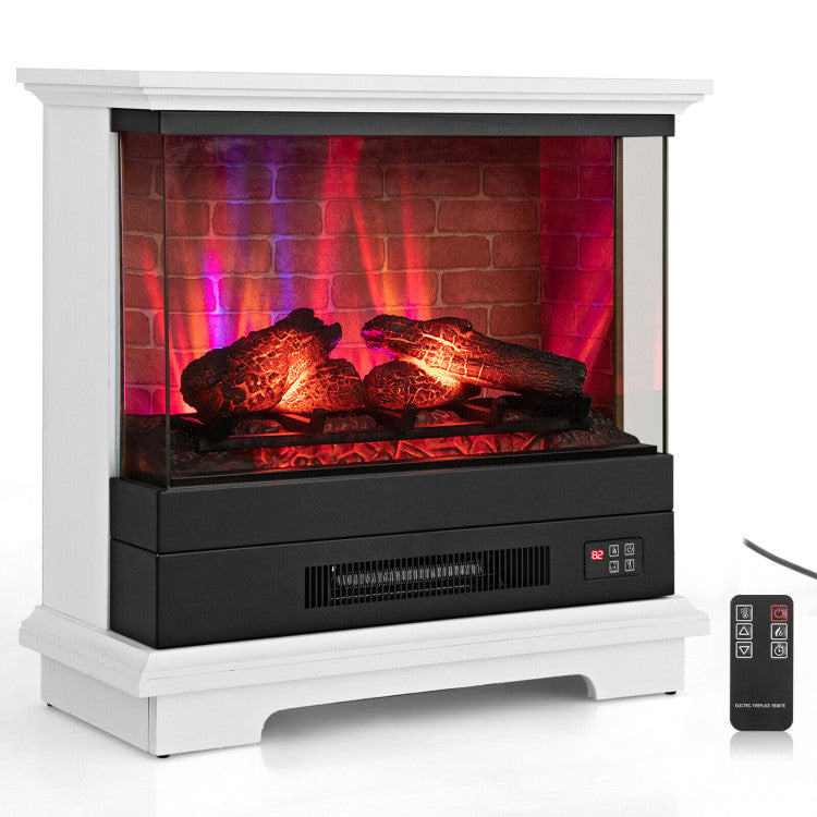 27 Inches Electric Fireplace Heater 1400W Freestanding Fireplace Stove with Remote Control and Timer