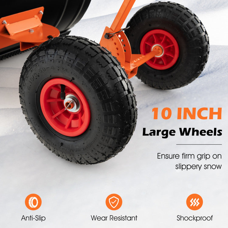 29 Inches Snow Pusher for Driveway with Adjustable Angle and Height