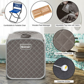 2L Portable Folding Steam Sauna Spa Tent with Remote Control and Adjustable Temperature Levels