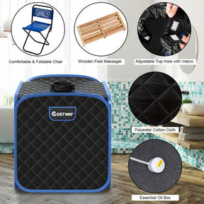 2L Portable Folding Steam Sauna Spa Tent with Remote Control and Adjustable Temperature Levels