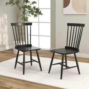 2 Pieces 18 Inches Windsor Dining Chairs with High Spindle Back