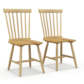 2 Pieces 18 Inches Windsor Dining Chairs with High Spindle Back