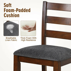 2 Pieces Counter Height Chairs 25.5" Upholstered Bar Stools with Fabric Seat and Footrest