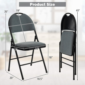 2/4 Pieces Folding Office Chairs with Backrest and Soft Cushion