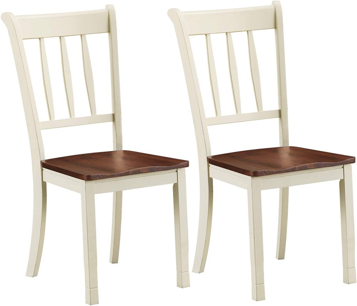 2 Pieces Solid Wood Whitesburg Dining Chairs with Spindle Back and Wood Seating