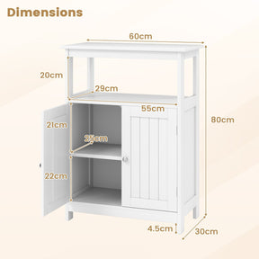 Bathroom Storage Cabinet Floor Storage Organizer w/ 2 Doors Modern Storage Unit