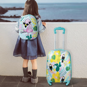 2 Pieces Kids Luggage Set 12-inch Backpack and 16-inch Rolling Suitcase Travel