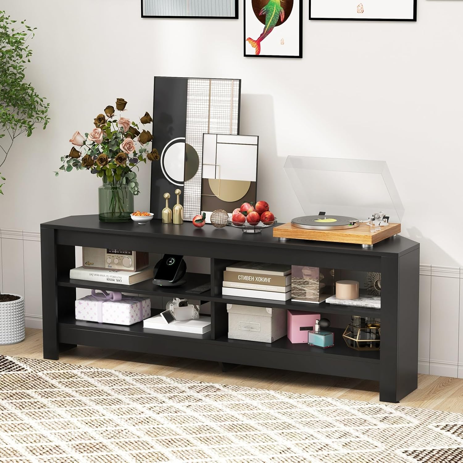 Corner TV Stand with Power Outlet