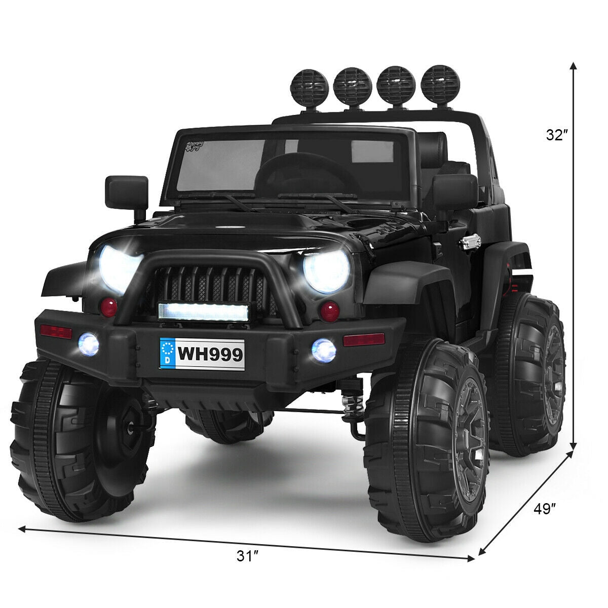 12V Kids Spring Suspension Ride On Truck
