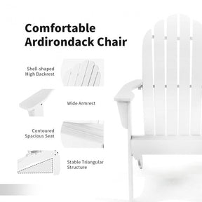 Outdoor Wooden Adirondack Lounge Chair Armchair with Ergonomic Design