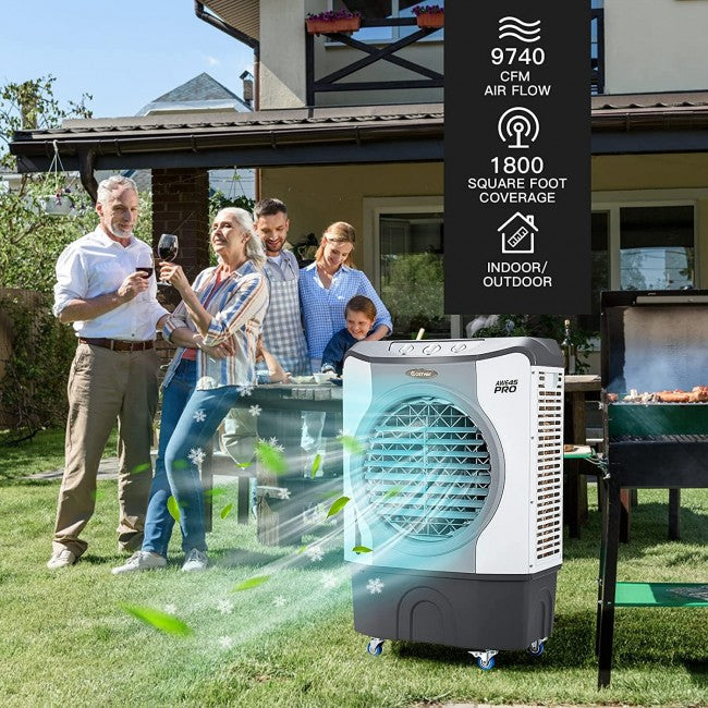 4-in-1 Portable Evaporative Air Purifier Air Cooler With 45L Tank and 3 Wind Speeds for Room Home Office