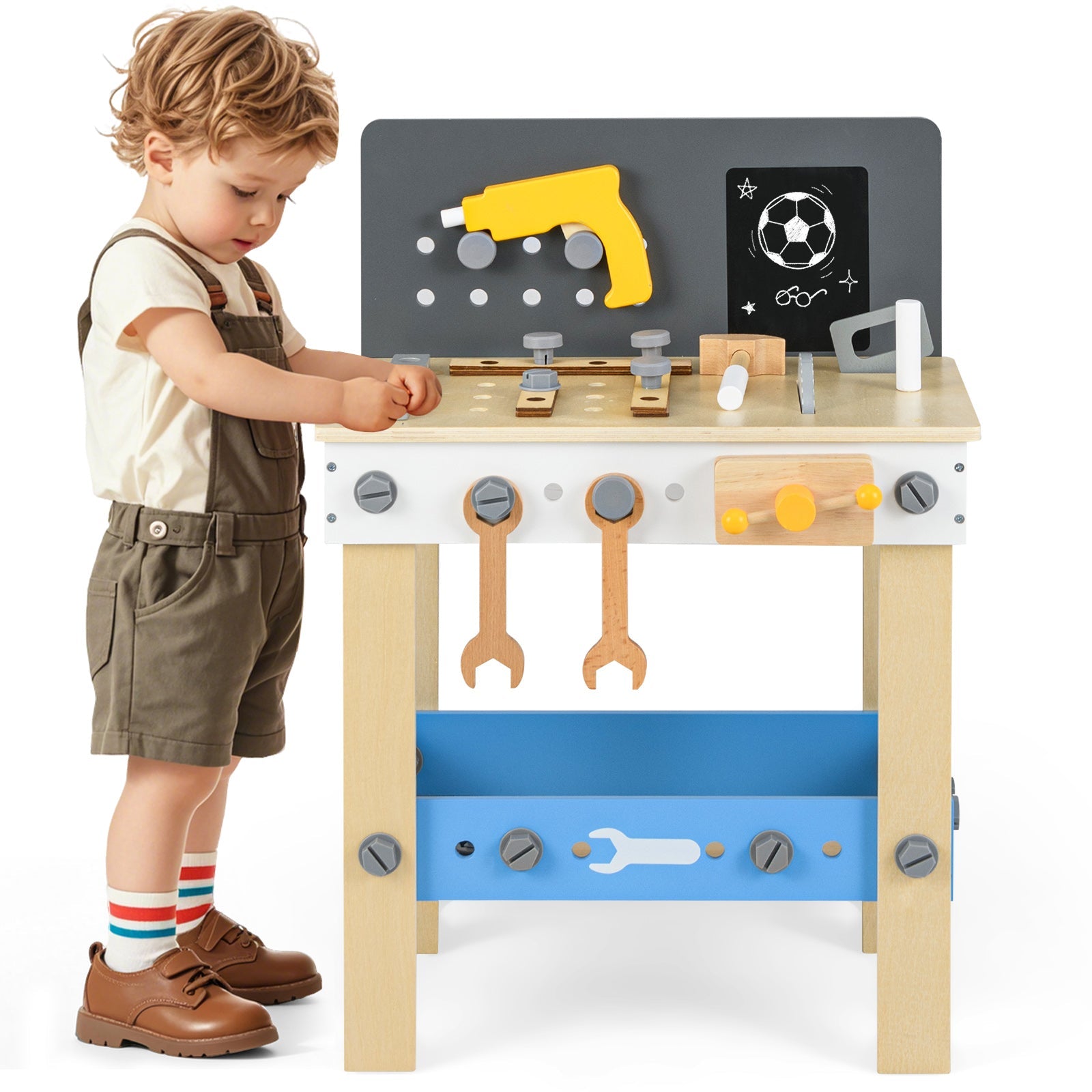 Wooden Play Workbench with Tools Set