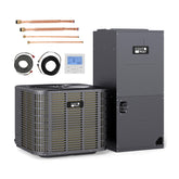 2 Ton Ducted Central Air Conditioner Heat Pump System 24000 BTU 208/230V 18 SEER2 Inverter Split AC with Multi-Position Air Handler Unit