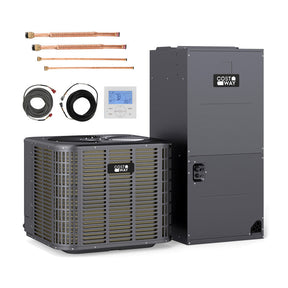 2 Ton Ducted Central Air Conditioner Heat Pump System 24000 BTU 208/230V 18 SEER2 Inverter Split AC with Multi-Position Air Handler Unit