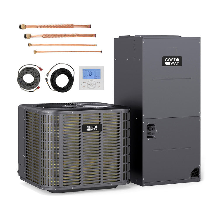 2 Ton Ducted Central Air Conditioner Heat Pump System 24000 BTU 208/230V 18 SEER2 Inverter Split AC with Multi-Position Air Handler Unit