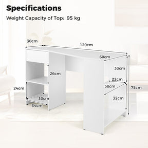 L-Shaped Computer Desk w/ Storage Compact Corner Executive Desk Writing Desk