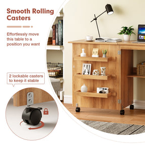 2-In-1 Multifunctional Sewing Machine Cart Table with Lockable Casters