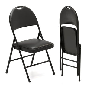 2/4 Pack Folding Chairs Padded Party Chairs with Metal Frame