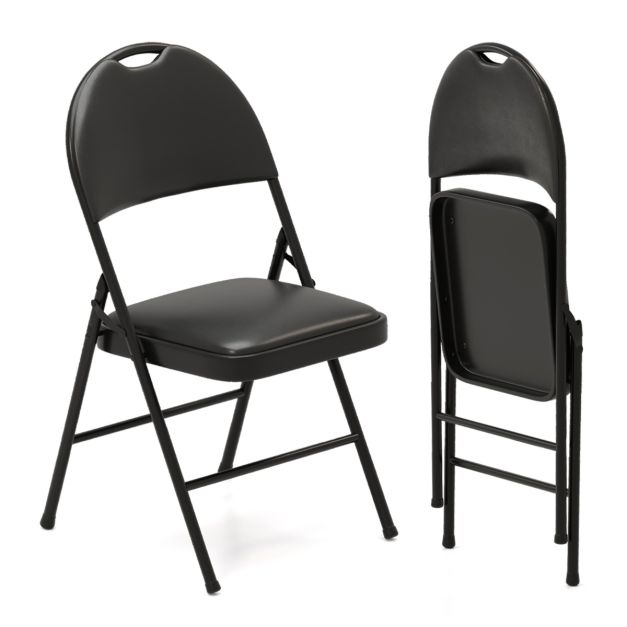 2/4 Pack Folding Chairs Padded Party Chairs with Metal Frame