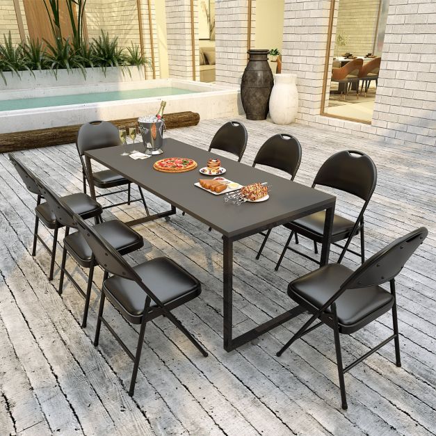 2/4 Pack Folding Chairs Padded Party Chairs with Metal Frame