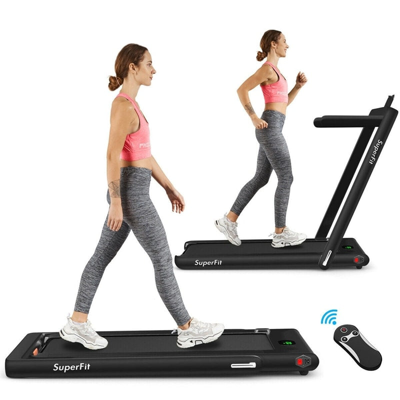 2 in 1 Folding Electric Treadmill 2.25HP Superfit Under Desk Treadmill