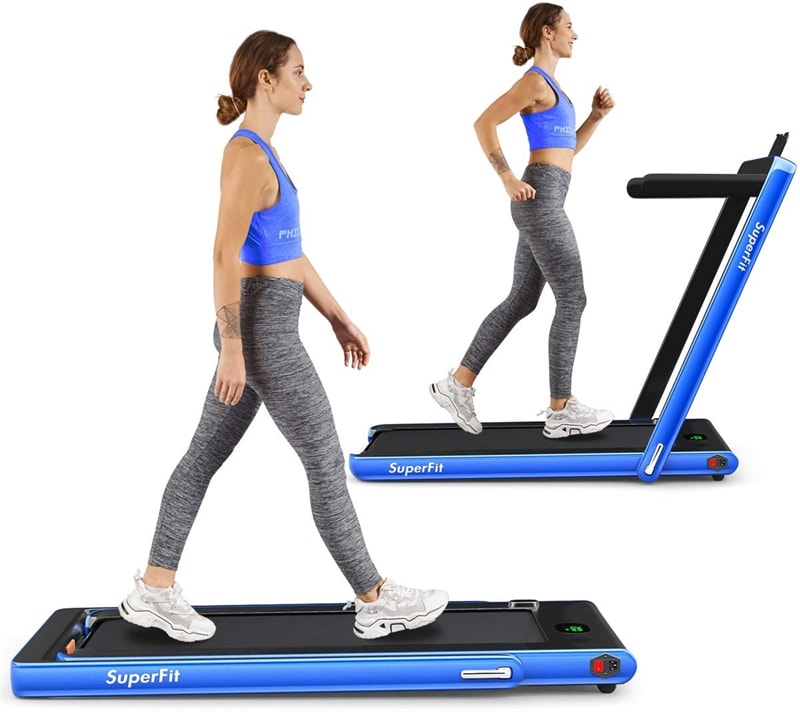 2 in 1 Folding Electric Treadmill 2.25HP Superfit Under Desk Treadmill