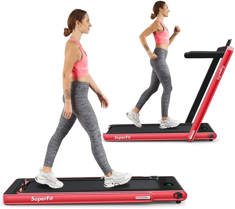 2 in 1 Folding Electric Treadmill 2.25HP Superfit Under Desk Treadmill