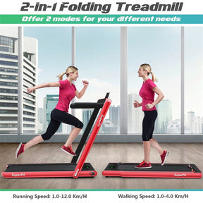 2 in 1 Folding Electric Treadmill 2.25HP Superfit Under Desk Treadmill