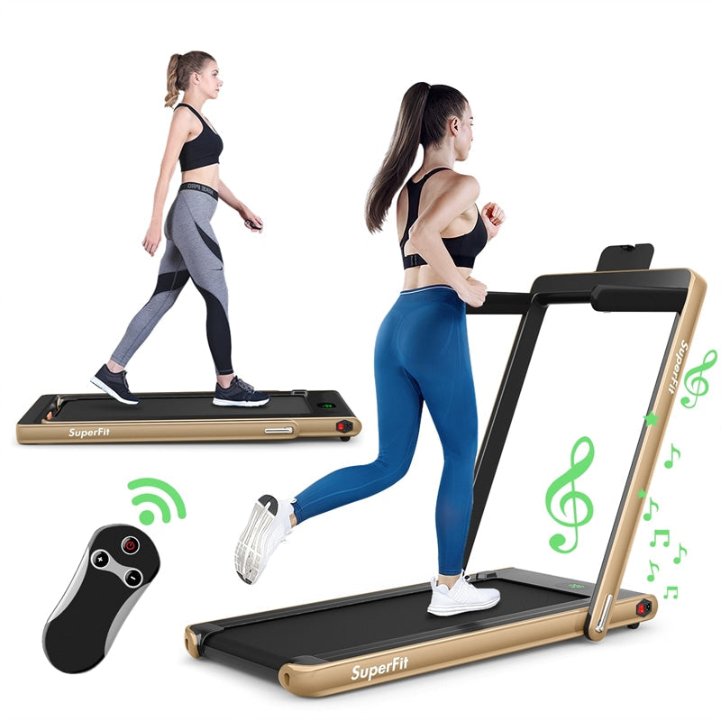 2 in 1 Folding Electric Treadmill 2.25HP Superfit Under Desk Treadmill