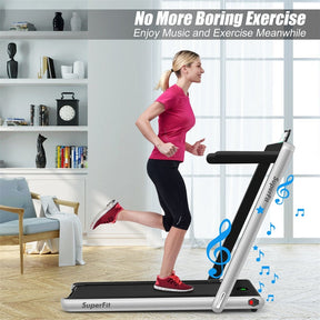 2 in 1 Folding Electric Treadmill 2.25HP Superfit Under Desk Treadmill