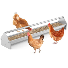 Metal Chicken Feeder Chicken Feeding Trough with Drainage Holes