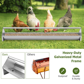 Metal Chicken Feeder Chicken Feeding Trough with Drainage Holes