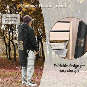 3-Person Portable Camouflage Camping Tent Pop-Up Hunting Blind with Storage Bag and Slide Mesh Window