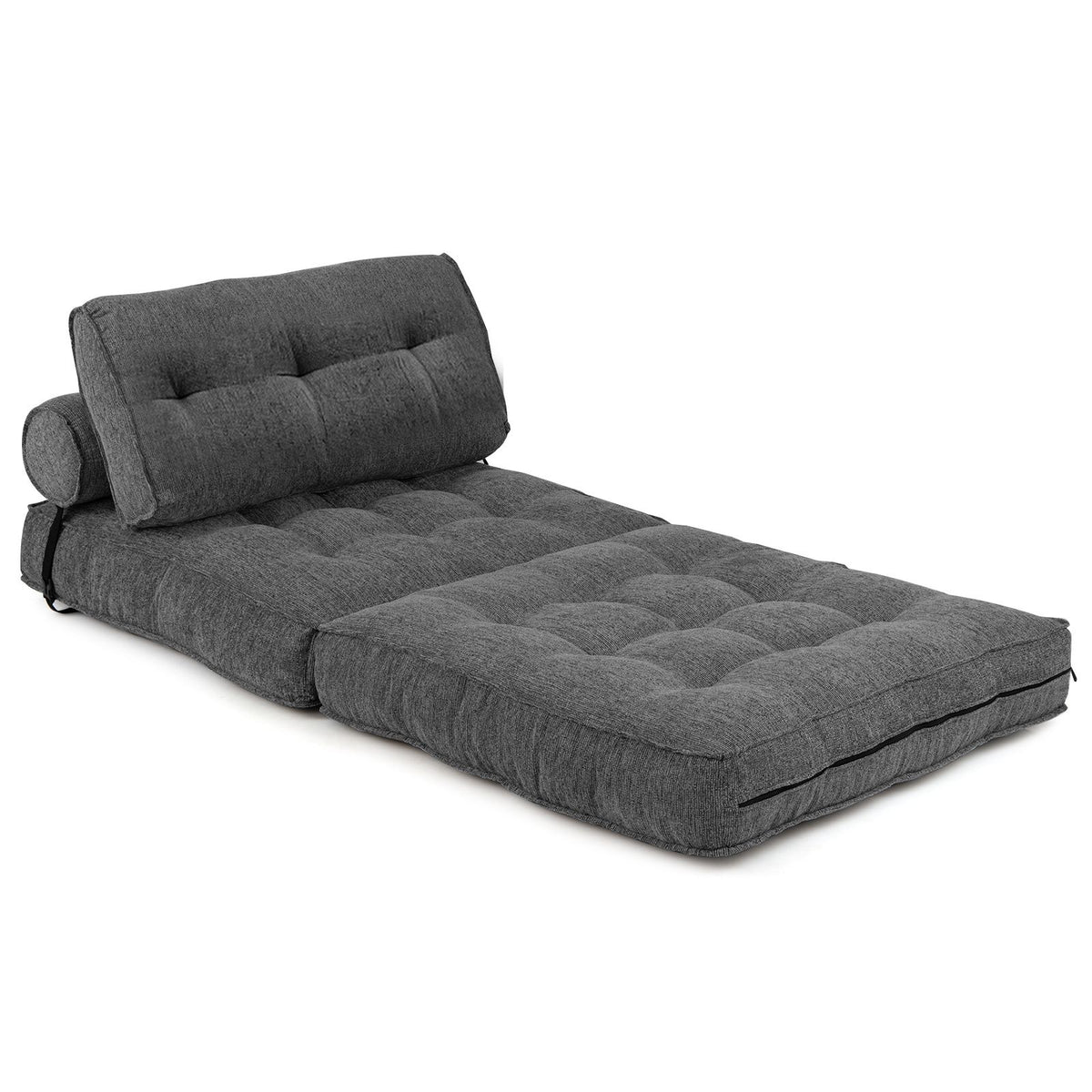 3-in-1 Folding Sofa Bed with Bolster & Pillow