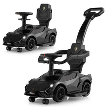 3-in-1 Ride On Push Car, Licensed Lamborghini Sliding Car w/ Removable Guardrails & Handle